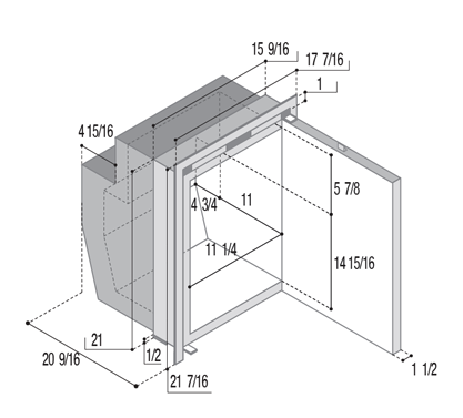 Vitrifrigo C51iXAC dimensions