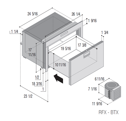 DW70RXN4-EF single freezer compartment