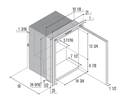 Vitrifigo C60IXD4X-1 Dimensions