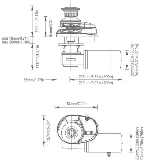 Lofrans Project 500 Dimensions