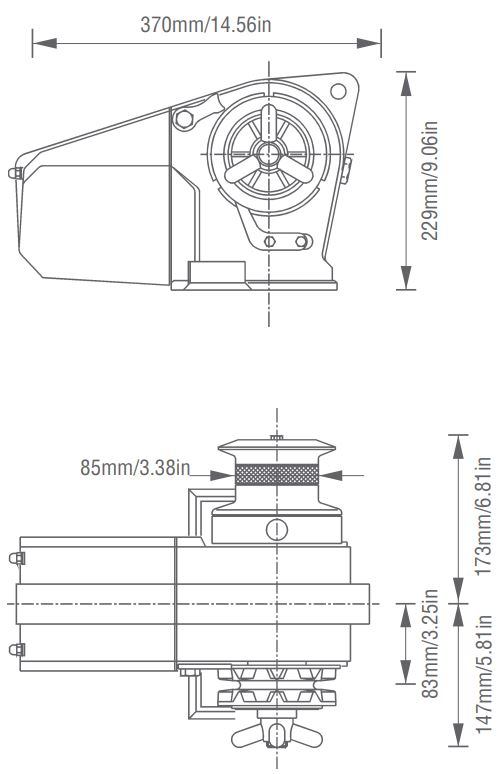 Lofrans Cayman Windlass Dimensions