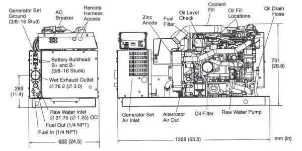 Cummins Onan MDKDS 29 kw Marine Generator