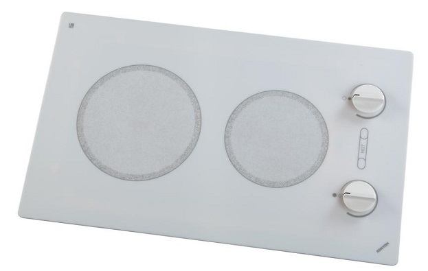Kenyon Alpine 14.25 in. Radiant Electric Cooktop in White with 2-Elements Knob Control 120-Volt