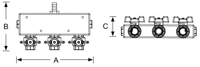 Multi-Valve Manifold Assembly 07-0580 3 Valves