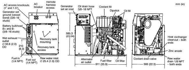 Onan MDKDL 9kw marine generator Onan 9kw marine generator