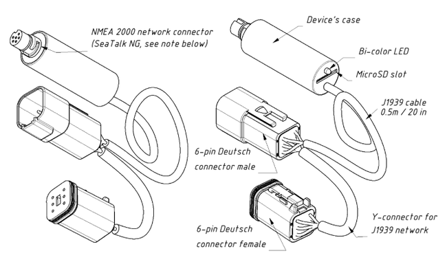 Yacht Devices NMEA 2000 Engine Gateway YDEG-04