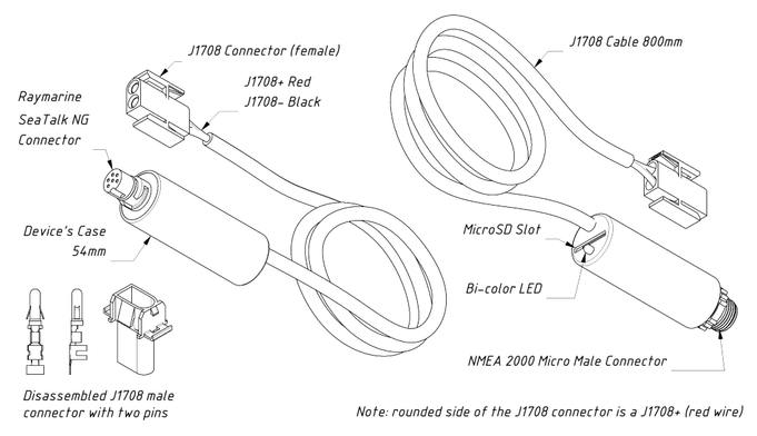 Yacht Devices NMEA 2000 j1708 Engine Gateway YDES-04