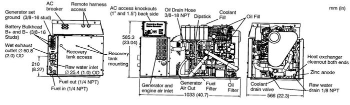Onan MDKBN 13.5 KW Marine Generator