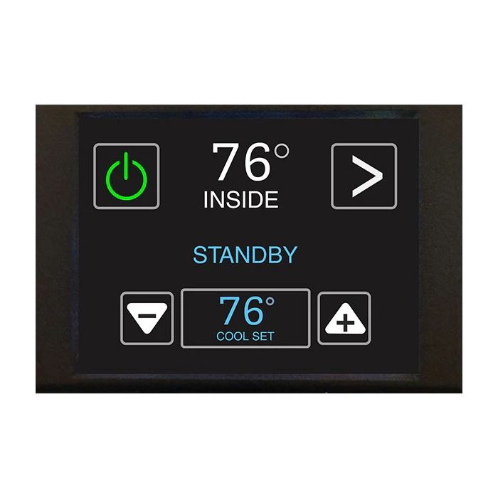 EasyTouch Ultra 2.4 inch full color touchscreen showing inside temperature and cool set point