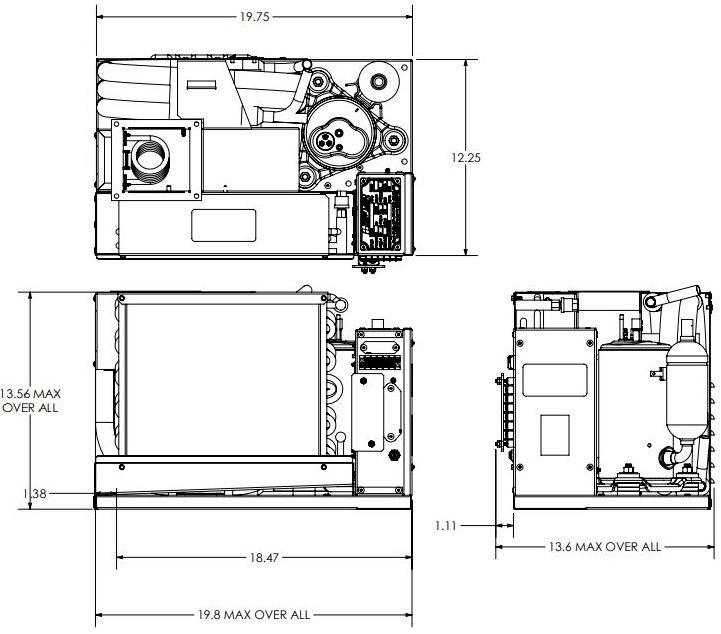 FM12R Top Discharge Dimensions
