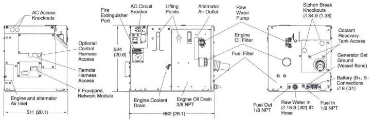 MDKBH 5 kW Marine Generator Dimensions MDKBH 5 kW Marine Generator Dimensions