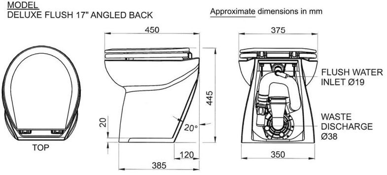 Jabsco Deluxe Flush Electric Toilet