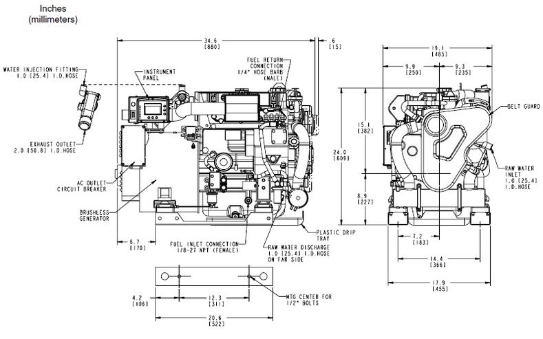 12.5 edt d-net marine generator dimensions