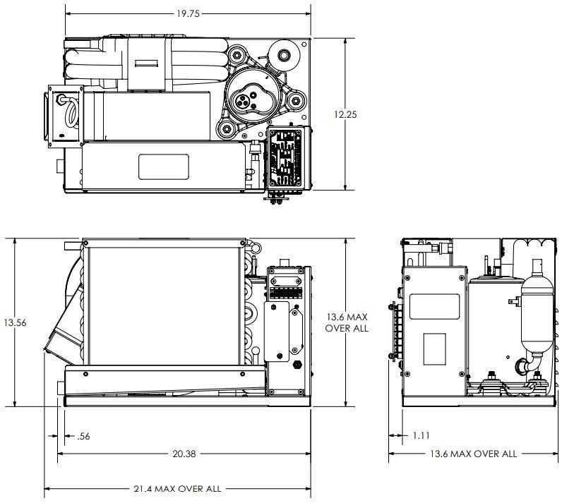 FM9R Side Discharge Dimensions