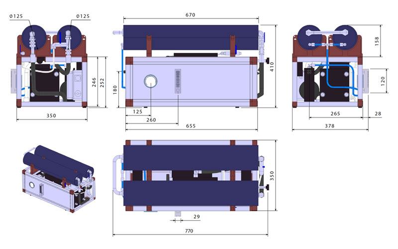 Schenker Basic Modular Watermaker 100L dimensions