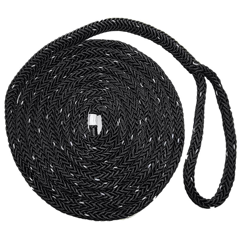 thumbnail interactive-video image 1 of Mad Dog 1/2" X 35' Solid Braid Nylon Dock Lines - Black - Made In USA 1 of 2
