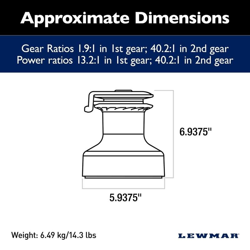 Lewmar Ocean Self Tailing Winch 40AST Two Speed Aluminum