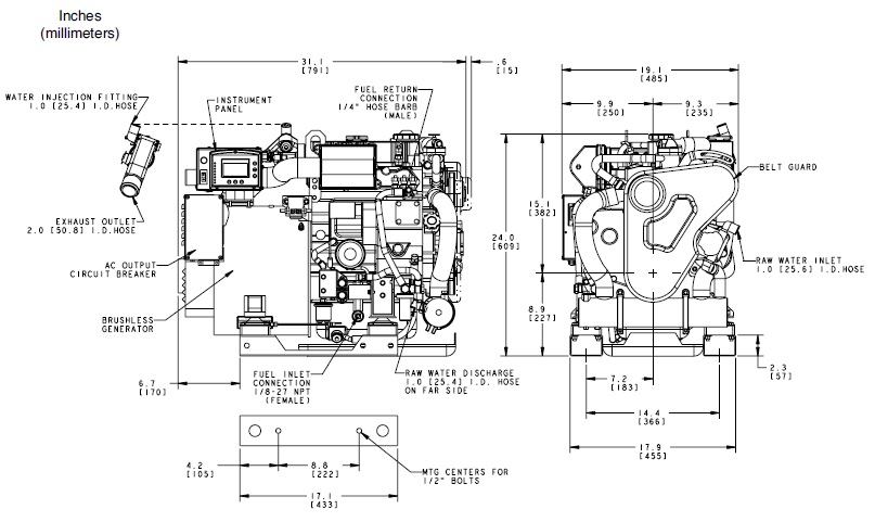 11.0 edt d-net marine generator dimensions
