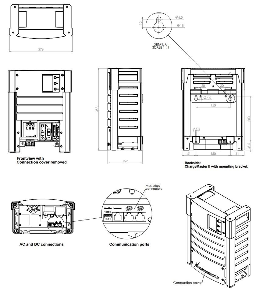 ChargeMaster 12/70 Dimensions Mastervolt 44010700