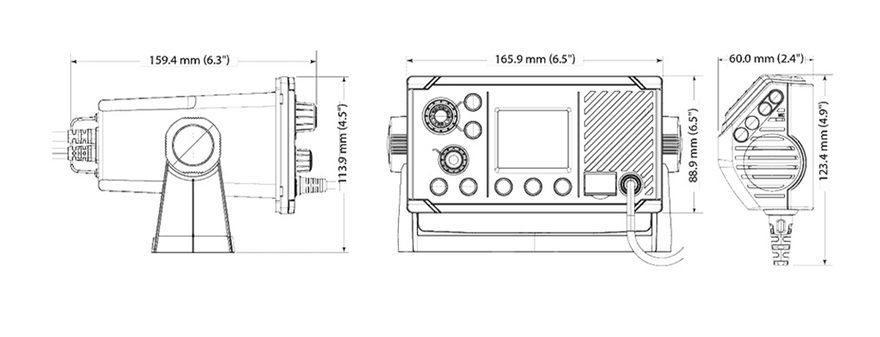 SIMRAD RS20S VHF Radio - Drawing