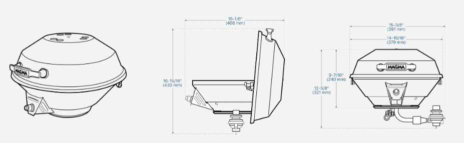 Magma A10-207-3 Dimensions