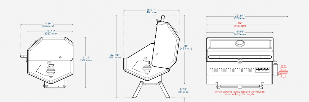 Magma A10-1218-2GS Dimensions
