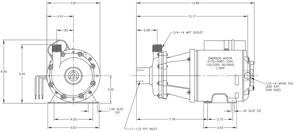 TE-5.5C-MD-AC Dimensions